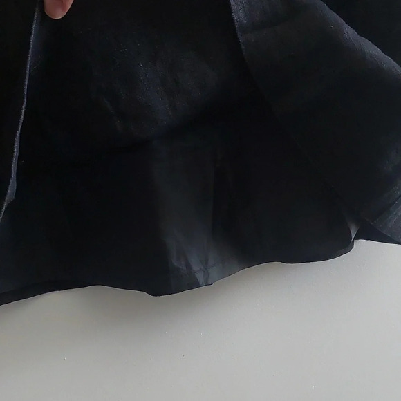 Vintage Linen Midi skirt black fully lined size 16 Slouchy pockets Axiom - Picture 4 of 8